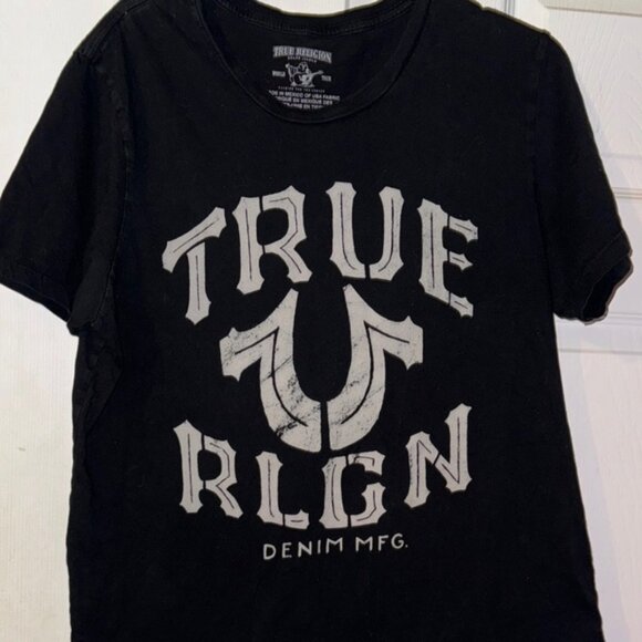 Other - True Religion Black Short Sleeve Tee with Graphic Design